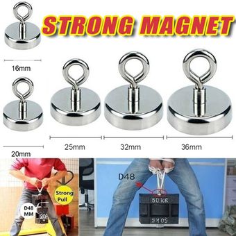 4pcs Ganchos magnéticos de gran alcance para trabajo pesado imán de neodimio de metal de plata 