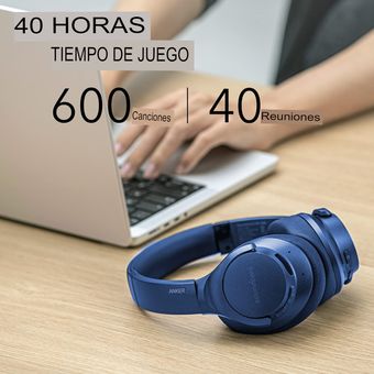  Soundcore Anker Life Q20 Auriculares híbridos con cancelación  activa de ruido, auriculares inalámbricos Bluetooth con 40 horas de  reproducción, audio de alta resolución, graves profundos, auriculares de  espuma viscoelástica y diadema (