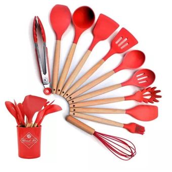 Set Cucharones Utensilios Cocina De Silicona