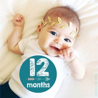 12 Uds mes pegatina bebé hito Memorial mensual niños recién nacidos 