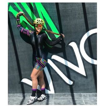 conjunto de jersey conjunto deportivo de manga larga para mujer ropa de ciclismo para mujer uniforme Mono para Triatlón de verano 