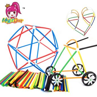 MylitDear 284 Uds 4D ladrillo de juguete de paja creativo DIY bloques 