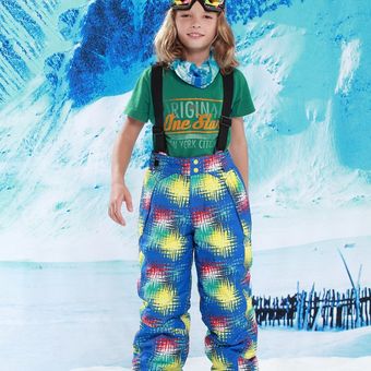 Niños niños invierno cálido al aire libre impermeable pantalones de esquí baberos pantalones de nieve 