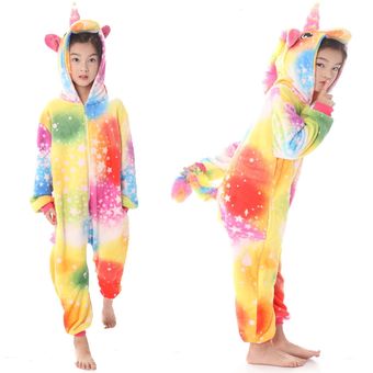 Pijama de unicornio para niños disfraz de Anime mono de franela de invierno Pijama para niña pijamas de niño disfraz de regalo para Navidad-LA12 