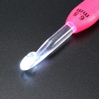 9 tamaños de ganchos ganchillo LED para manualidades  6,5 mm 