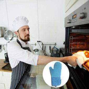 Guantes de silicona gruesa resistentes al calor para cocinar hornear barbacoa recipiente para horno mitón horno microondas de cocina,guantes antiescaldantes,1 Uds. 