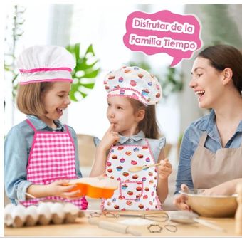 Juego de hornear para niños de alta calidad de tela juego de chef para niños 11-piece cake set delantal de cocina profesional para niñas y niños 