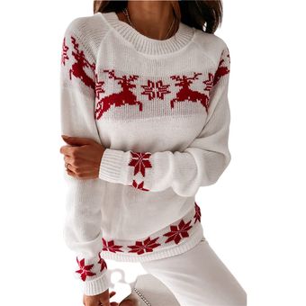 Suéter de Punto de Moda Navideña para Mujer 
