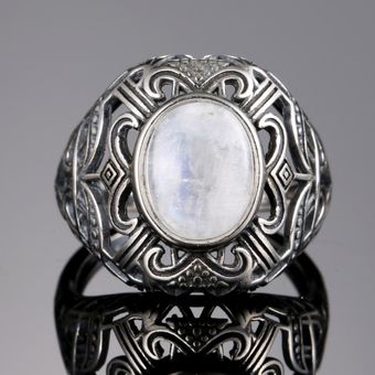 Anillo De Piedra De Color Púrpura Oval De 8x10 Mm Anillo De 