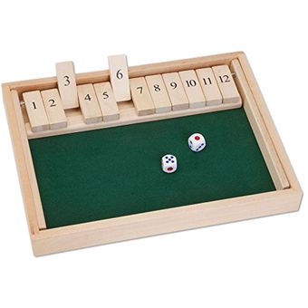 juego de mesa de madera co Tablero de madera Shut the Box de 12 dados 