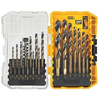 Set de brocas hss 1/16 - 1/2 pulg para metal 29 piezas