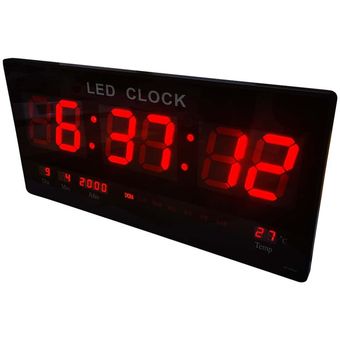 Reloj despertador digital de madera luz led roja — Importadora USA