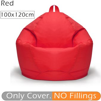 100x120cm adulto impermeable beanless Bean Bag cubierta de la silla cubierta Sofá perezoso Ocioso Inicio  Sin Relleno-chile rojo 