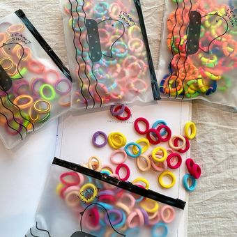 colores combinados 50-1000 Uds. Bandas elásticas de terciopelo y plástico para el pelo para niña y mujer accesorios para el cabello para niña y mujer 