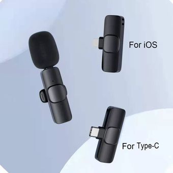 Sistema de micrófono Lavalier inalámbrico para Android tipo C y iPhone 