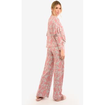 Landove Pijama Familiar de Navidad Invierno Conjunto 2 Piezas Pantalon y Top 