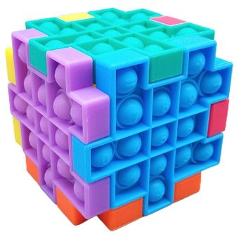 Empuje Pop Fidget juguete de silicona Squeeze estrés sensorial juguete Alivio cubo mágico 