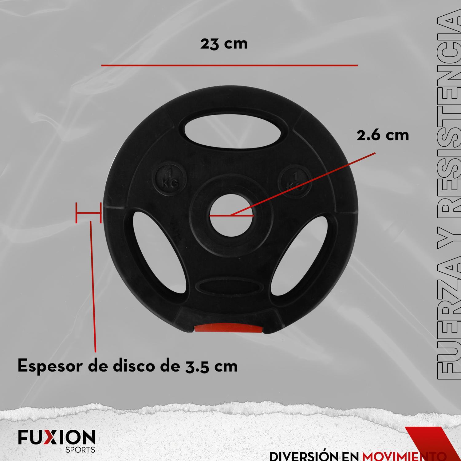 Set De 6 Discos 3 Kg De Plástico Fuxion Sports(L)