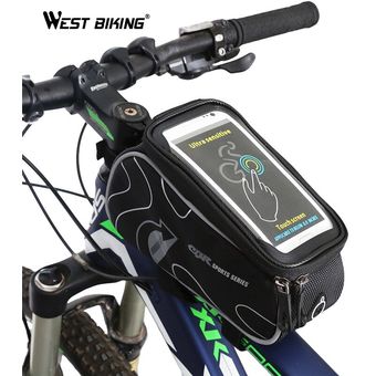 6,0 accesorio para teléfono bolsas para bicicleta con pantalla táctil doble cremallera GPS 