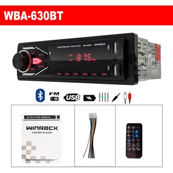 Radio para Carro WINROCK WBA-630BT FM, Bluetooth ,USB,SD,AUX