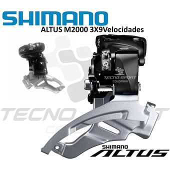 Descarrilador Shimano Altus M2000 3 X 9 V Triplato Bicicleta