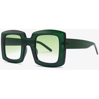 Gafas de sol cuadradas verdes retro Gafas de sol de granmujer 