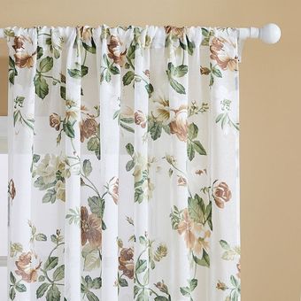 Elka-cortinas cortas florales para cocina cortina de gasa para sala 
