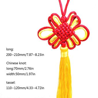 Nudo chino hecho a mano Tassel decorativo Bonsai Decoración de adornos colgantes 