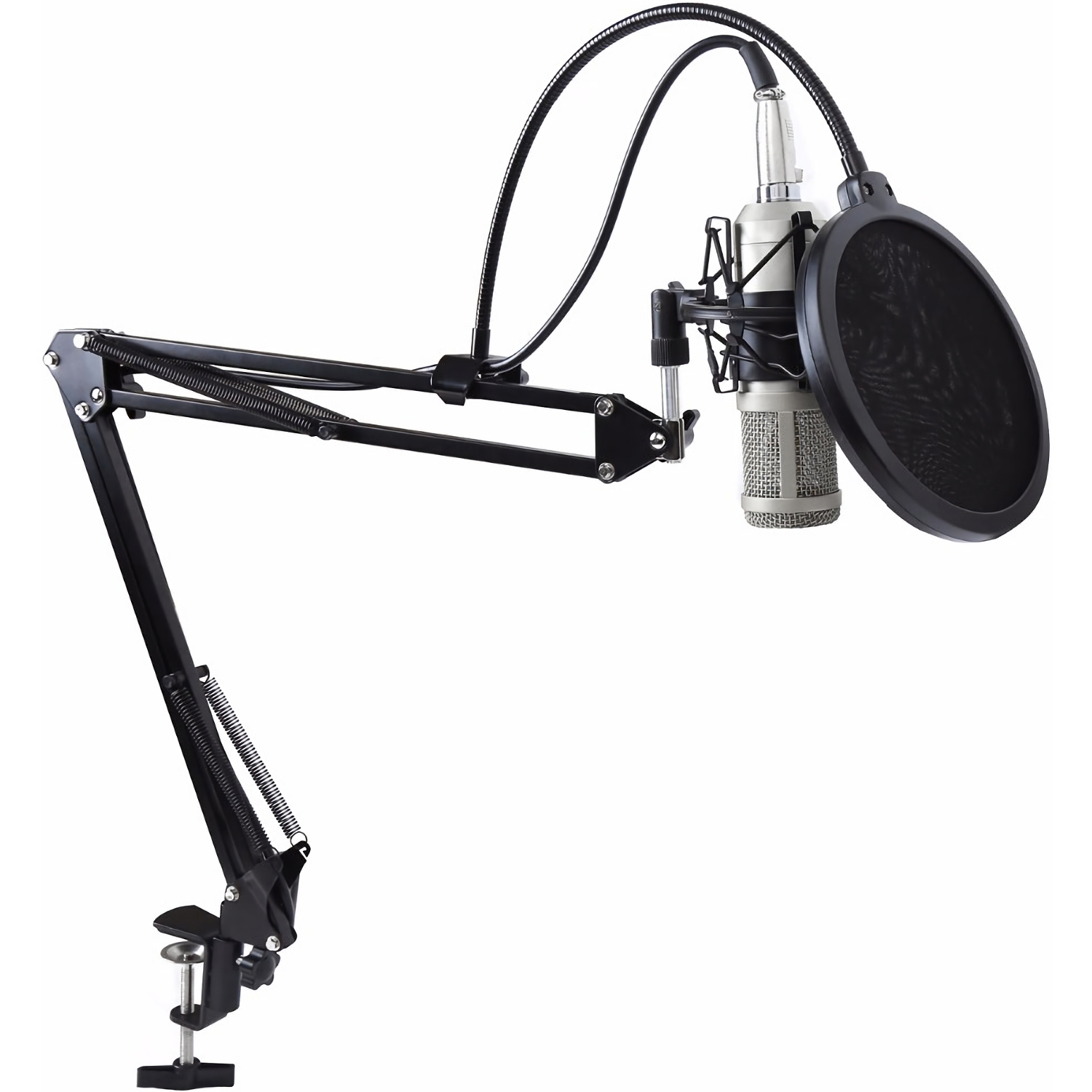 Microfono Condensador Bm700 Tarjeta Usb Youtuber Blanco