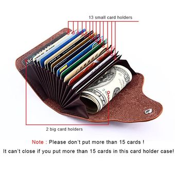 porta tarjetas de id billetera de cuero genuino para hombre y mujer 