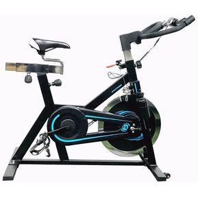 Bicicleta Spinning Estática banda Genoa Gym Max 120kg Azul