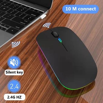 Mouse Inalámbrico de Juegos para Ordenador Periférico RGB Recargabl 