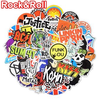 Rock & Roll-pegatinas de banda Retro para ordenador portátil calcom 