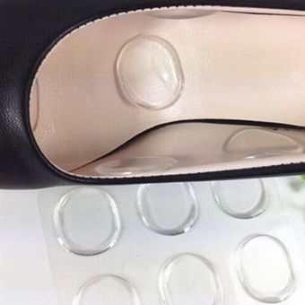 6x de gel de silicona plantilla del zapato inserciones del amortiguador del cojín del talón cuidado de los pies Grips Liner-transparente 