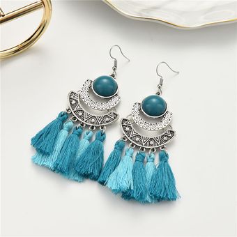 Vintage Summer Poseidón Color Borla Jhumka Pendientes De 