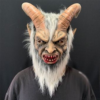 Cosplay de Halloween Takerlama-Máscaras de película de Lucifer máscara con cuerno accesorios de fiesta disfraz de adulto #A máscara de látex del diablo 
