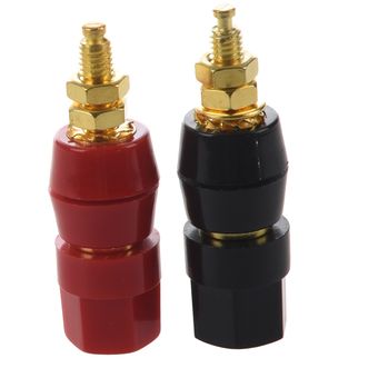 2 piezas rojo negro carcasa de plástico 4 mm conector banana poste de 