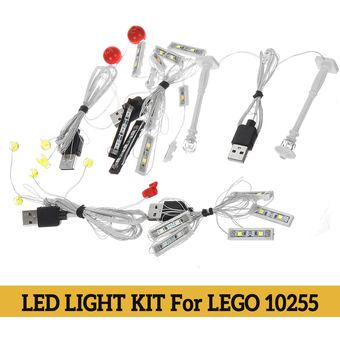 Kit de cadena luces LED DIY para 10255 Ensamblaje Square Str 