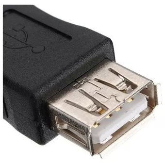 Adaptador USB 2.0, tipo A Hembra-A Hembra, negro para unir dos