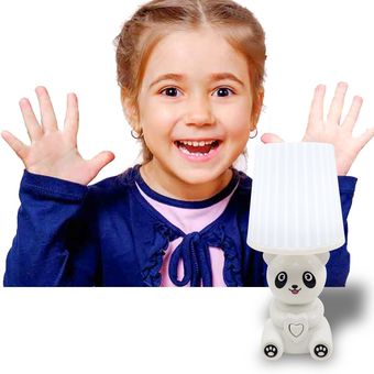 Lámpara infantil de mesa Oso Panda rosa