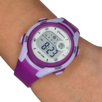 Reloj Digital Niña-Niño Impermeable Violeta Mas Estuche Pimushop