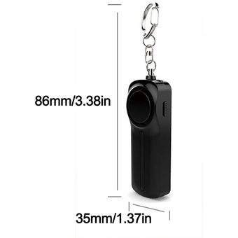 ZOVCO Juego de llaveros autodefensa para mujeres y niños llavero de seguridad negro alarma sonora segura de 130 dB USB recargable protección antiWolf de aluminio 