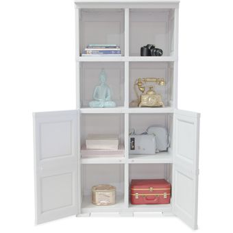 Mueble de almacenaje para libros y juguetes blanco claro liso con