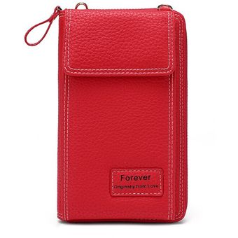 cartera multifunción de Pu Mini bandolera mensajero de Color sólido #5 Bolsas cruzadas para teléfono para mujer regalo para niña 