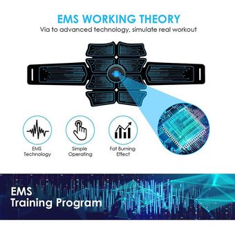 Entrenador De Estimulador Muscular Abdominal EMS-Azul 