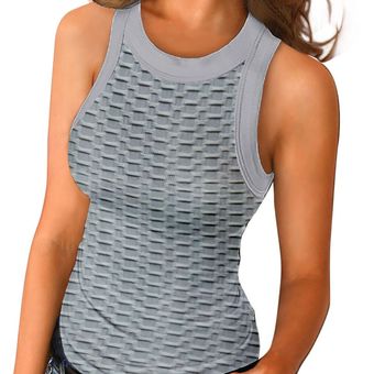 Camiseta sin mangas a cuadros de talla grande para mujer,T.. #Color claret 