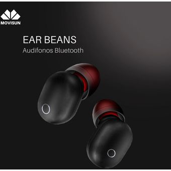 movisun ear beans audífonos bluetooth touch luz led batería