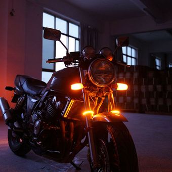 1PCS LED Luces de señal giro motocicleta Lámpara ámbar unive 