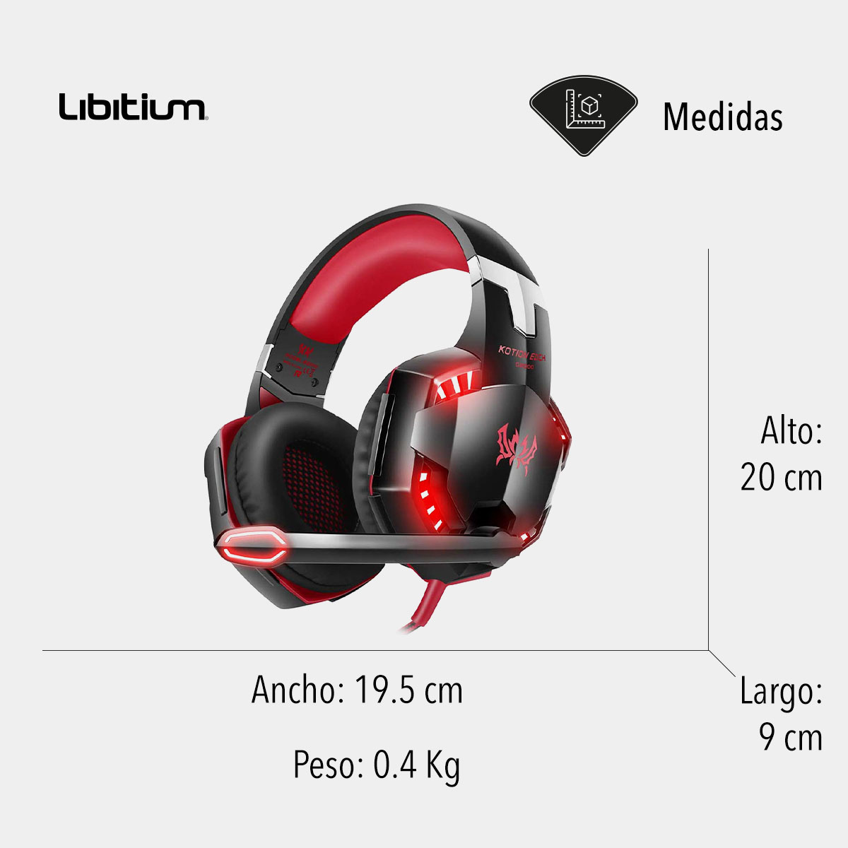 Audífonos Headset Gamer Con Micrófono Kotion Each G2000 - Rojo