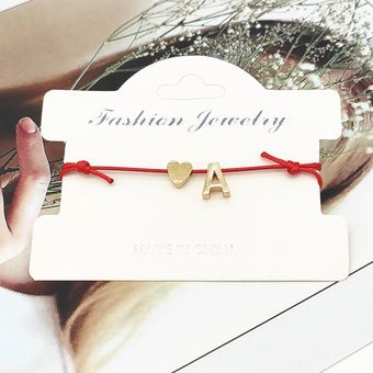 Collar De Nombre De Letra Pulsera De Cuerda De Color Rojo De 